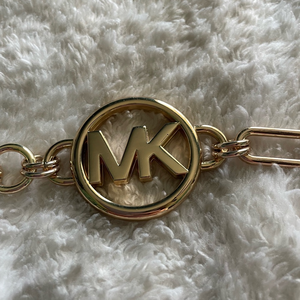 Gold MK Logo Chain Belt